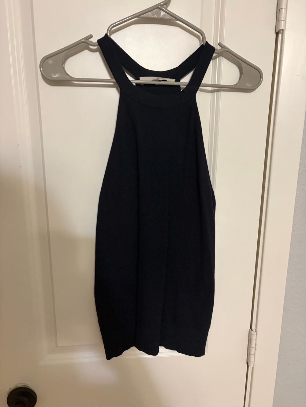 LOFT Navy Ribbed Halter Tank Top